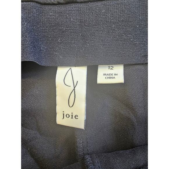 Joie Women's Wide Leg Casual Pants Mid Rise Regular-Fit Solid Black Size 12 - Picture 3 of 5